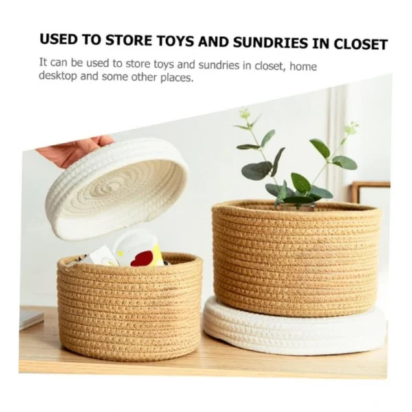 Cotton Box White Lid Inch Pack of 1 Storage Basket For Clothes (Brown) - Image 2