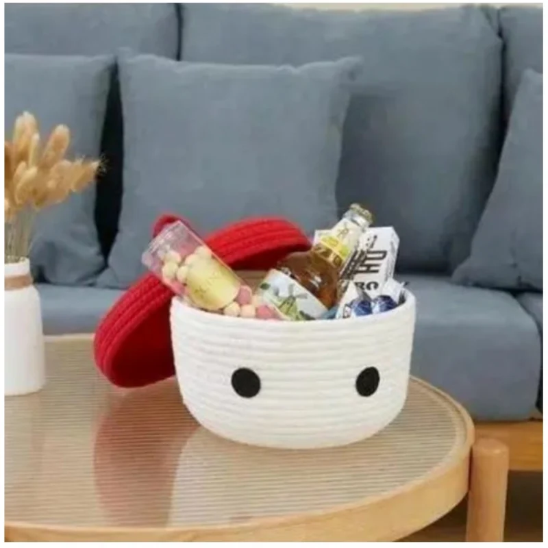 Alternative view of Cotton Box Red Lid Inch Pack of 1 Storage Basket For Clothes (White)