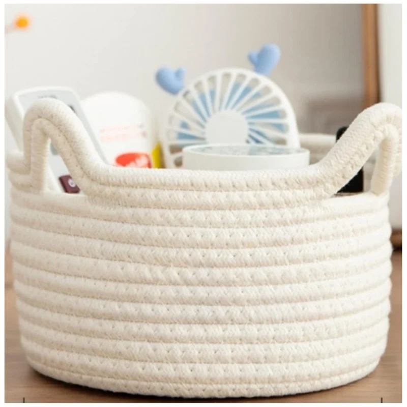 Cotton Cat Basket Inch Pack of 1 Storage Basket For Clothes (White)
