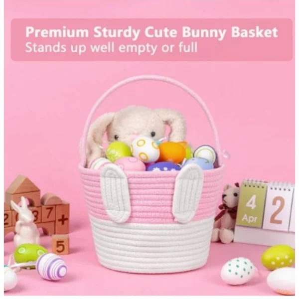 Cotton Toys Bucket Pack of 1 Storage Basket For Clothes (Pink) - Image 3