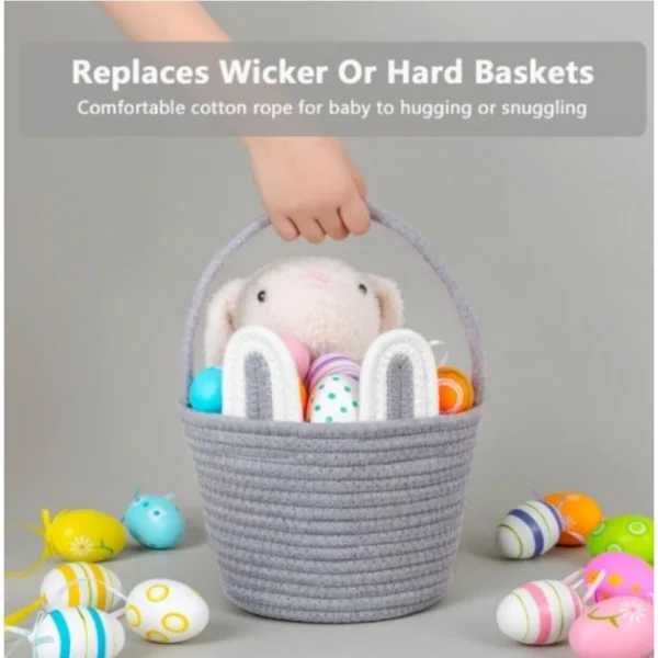 Cotton Ear Toys Bucket Pack of 1 Storage Basket For Clothes (Grey) - Image 2