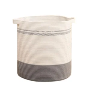Cotton Basket Pack of 1 Storage Basket For Clothes (Grey)