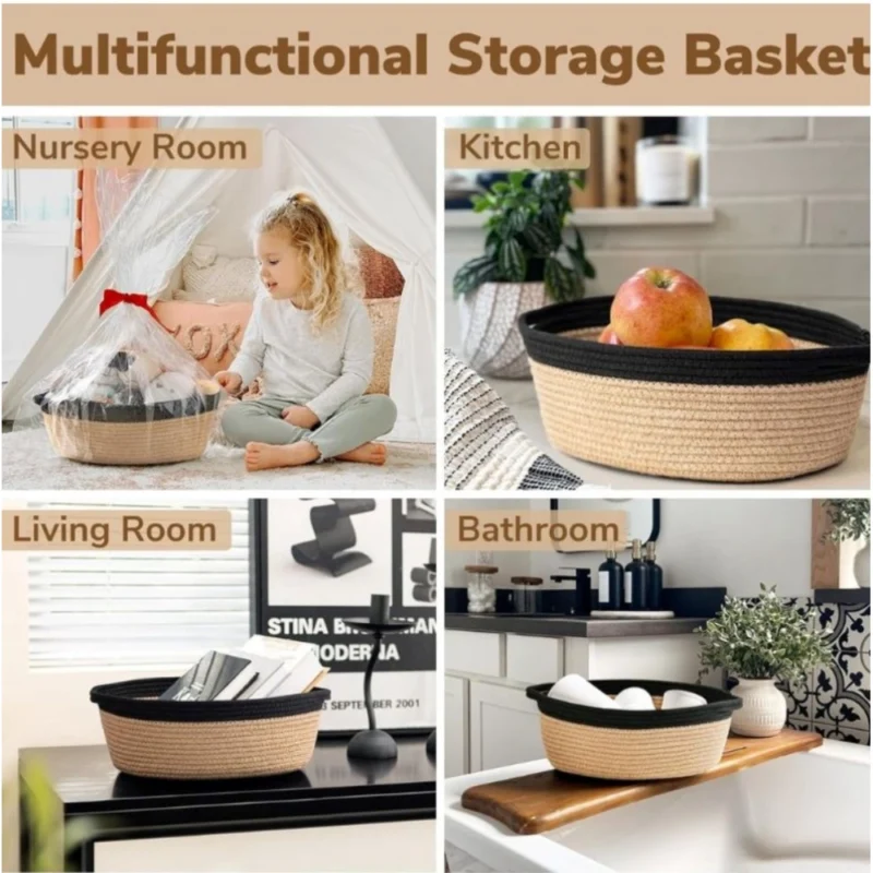 Alternative view of Cotton Baby Gift Basket Pack of 1 Storage Basket For Clothes (Beige)