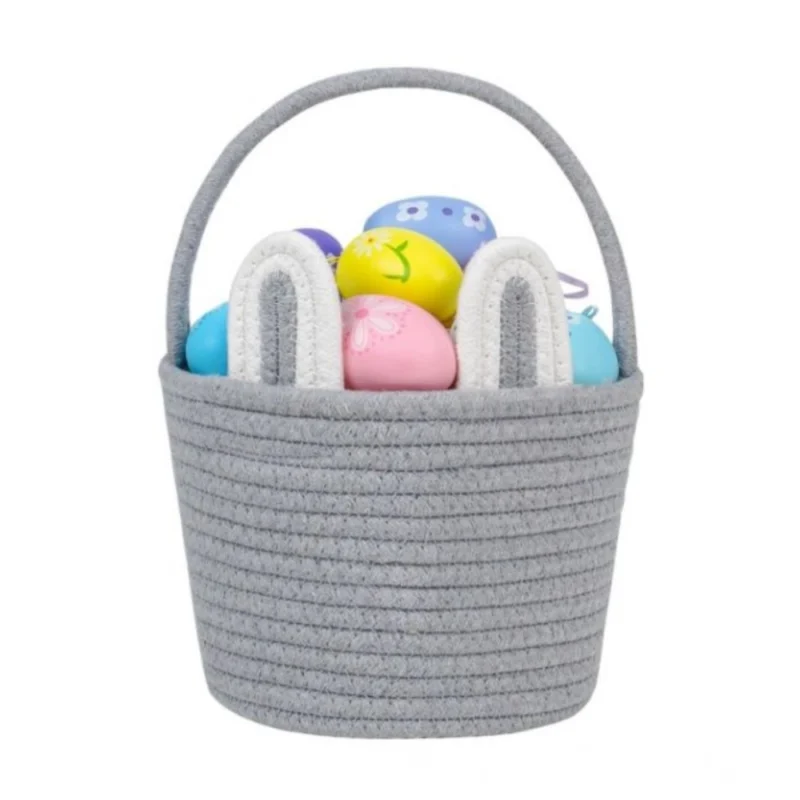 Cotton Ear Toys Bucket Pack of 1 Storage Basket For Clothes (Grey)
