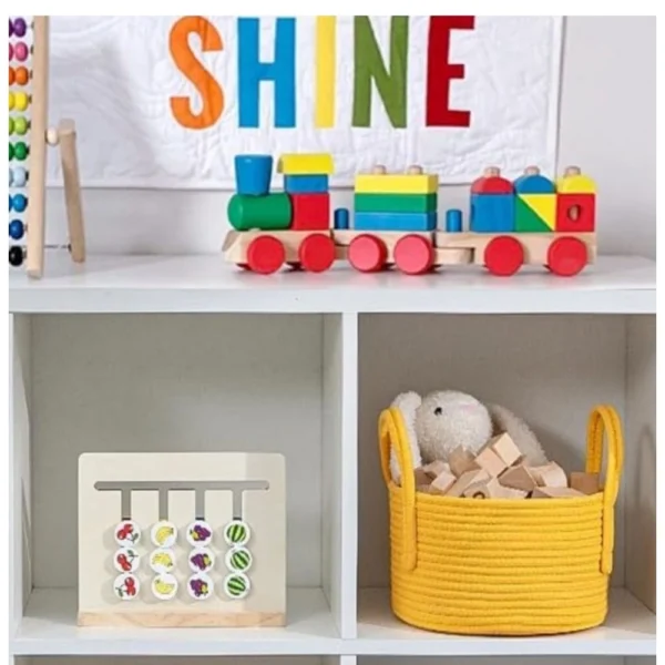 Cotton Basket Inch Pack of 1 Storage Basket For Clothes (Yellow) - Image 2