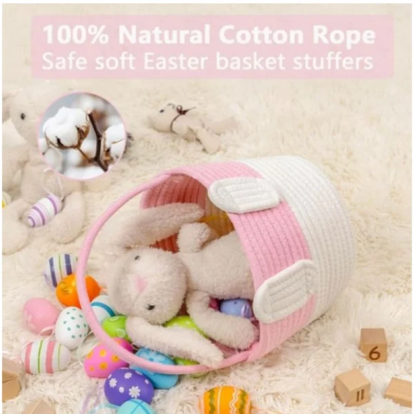 Cotton Toys Bucket Pack of 1 Storage Basket For Clothes (Pink) - Image 2