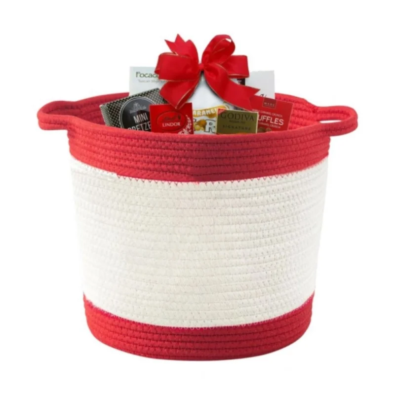Cotton Basket Pack of 1 Storage Basket For Clothes (Red)