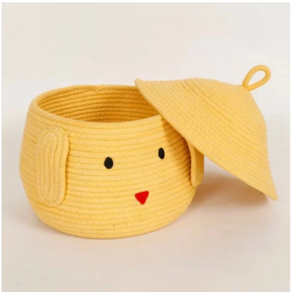 Cotton Gudda Pack of 1 Storage Basket For Clothes (Yellow) - Image 3