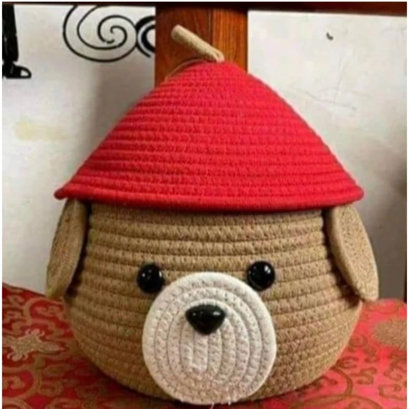 Cotton Gudda Pack of 1 Storage Basket For Clothes (Brown)