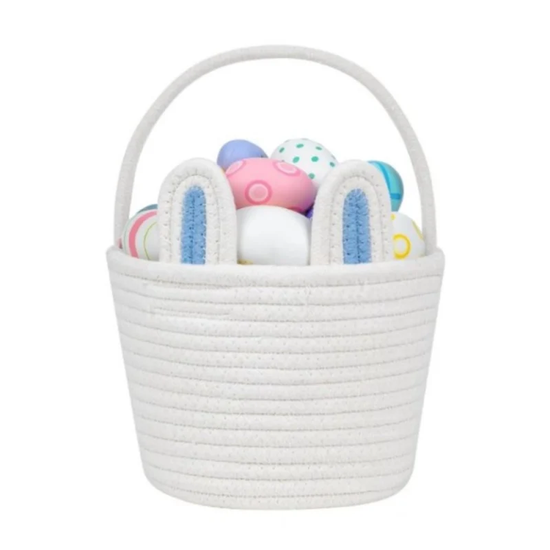 Cotton Ear Toys Bucket Pack of 1 Storage Basket For Clothes (White)
