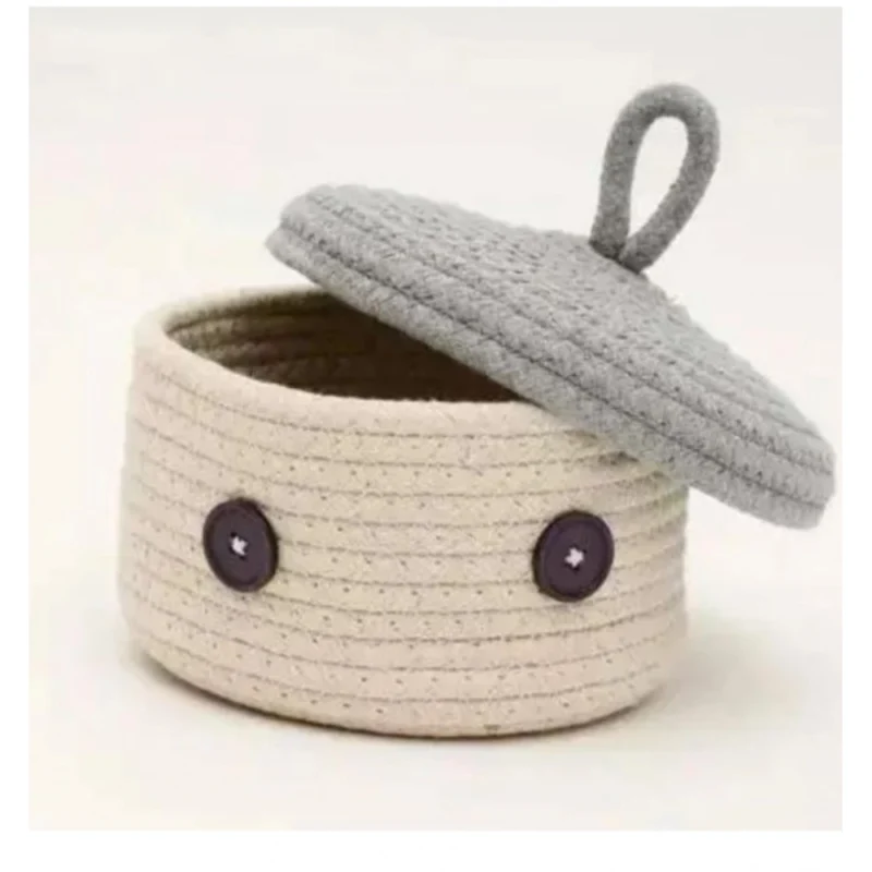 Alternative view of Cotton Box Grey Lid Inch Pack of 1 Storage Basket For Clothes (White)