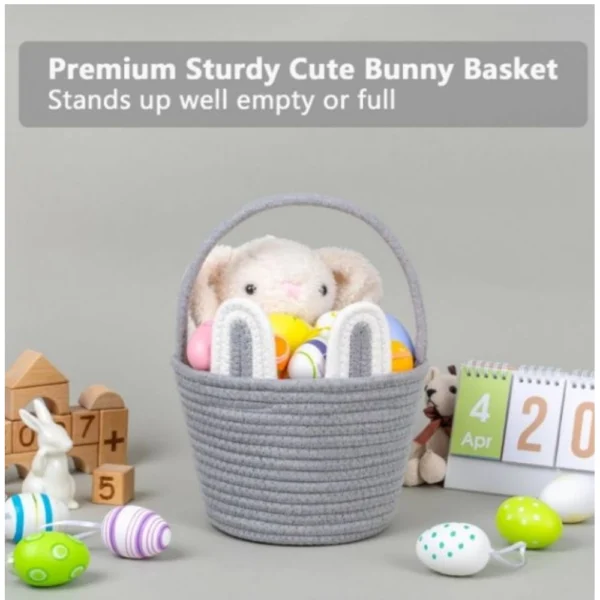 Cotton Ear Toys Bucket Pack of 1 Storage Basket For Clothes (Grey) - Image 3