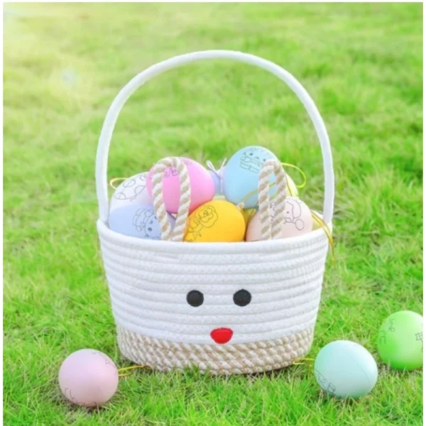 Cotton Toy Bucket Pack of 1 Storage Basket For Clothes (Beige) - Image 2