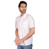 Men's Casual Cotton Half Sleeve Solid Shirt (Pink)