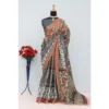 Generic Women's Mysore Silk  Digital Print Saree With Unstitched Blouse 5.5Mtr (Grey)