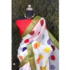 Generic Women's Cotton Linen Printed Saree With Unstitched Blouse 5.5Mtr (Multicolor)