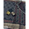 Generic Women's Dola Silk Printed Saree With Unstitched Blouse 5.5Mtr (Black)
