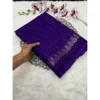 Generic Women's Benny Crape Printed Saree With Unstitched Blouse 5.5Mtr (Purple)