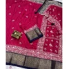 Generic Women's Cotton Silk Printed Saree With Unstitched Blouse 5.5Mtr (Pink)