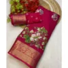 Generic Women's Jacquard Printed Saree With Unstitched Blouse 5.5Mtr (Pink)