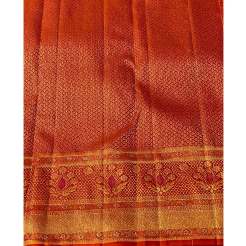 Alternative view of Women's Silk Printed Saree With Unstitched Blouse 5.5Mtr (Red)