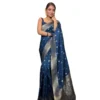 Generic Women's Silk Printed Saree With Unstitched Blouse 5.5Mtr (Rama)