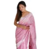 Generic Women's Cotton  Printed Saree With Unstitched Blouse 5.5Mtr (Pink)