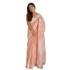 Generic Women's Cotton  Printed Saree With Unstitched Blouse 5.5Mtr (Peach)