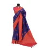 Women's Banarasi Printed Saree With Unstitched Blouse 5.5Mtr (Navy Blue)