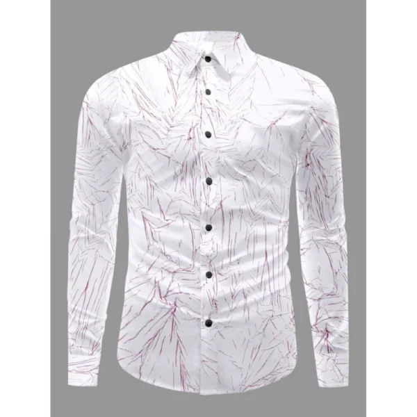 Men's Casual PollyCotton Textured Full Sleeve Collar Shirt (Pink)