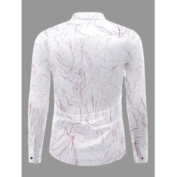 Men's Casual PollyCotton Textured Full Sleeve Collar Shirt (Pink) - Image 4