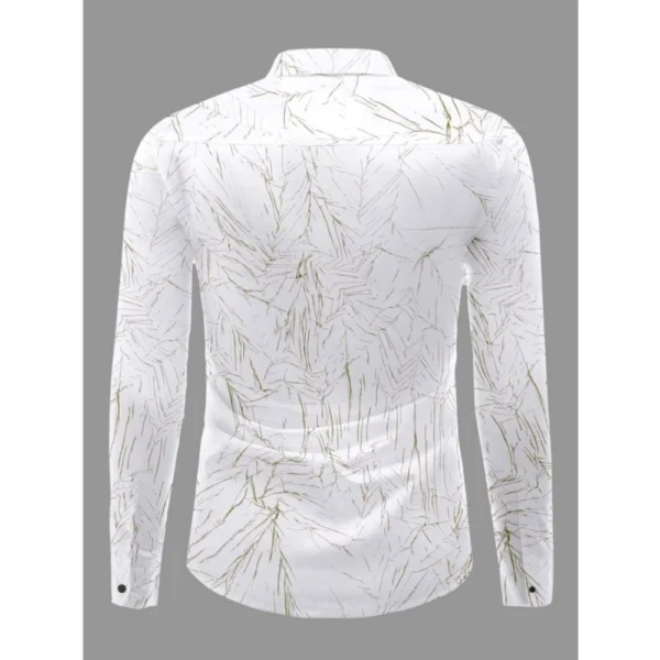 Men's Casual PollyCotton Textured Full Sleeve Collar Shirt (Green) - Image 4
