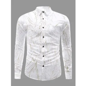 Men's Casual PollyCotton Textured Full Sleeve Collar Shirt (Green)