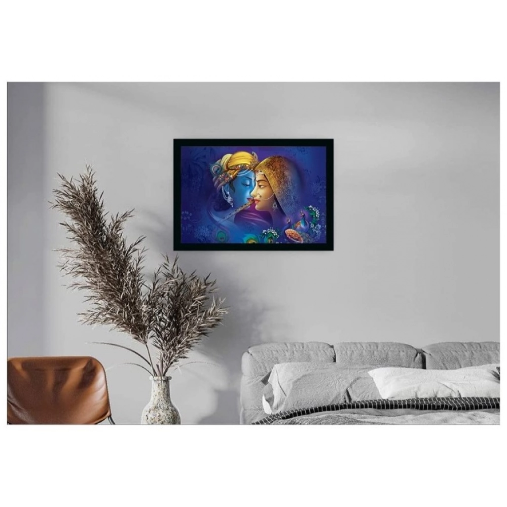 Radha Krishna Painting with Synthetic Photo Frame (Multicolor) - Image 2