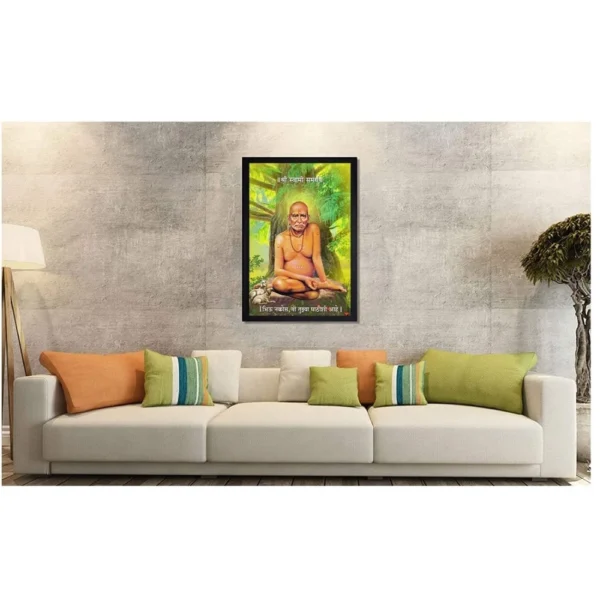 Shri Swami Samarth Photo Frame with Synthetic Photo Frame (Multicolor) - Image 2