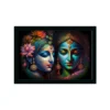 Radha Krishna Painting with Synthetic Photo Frame (Multicolor)