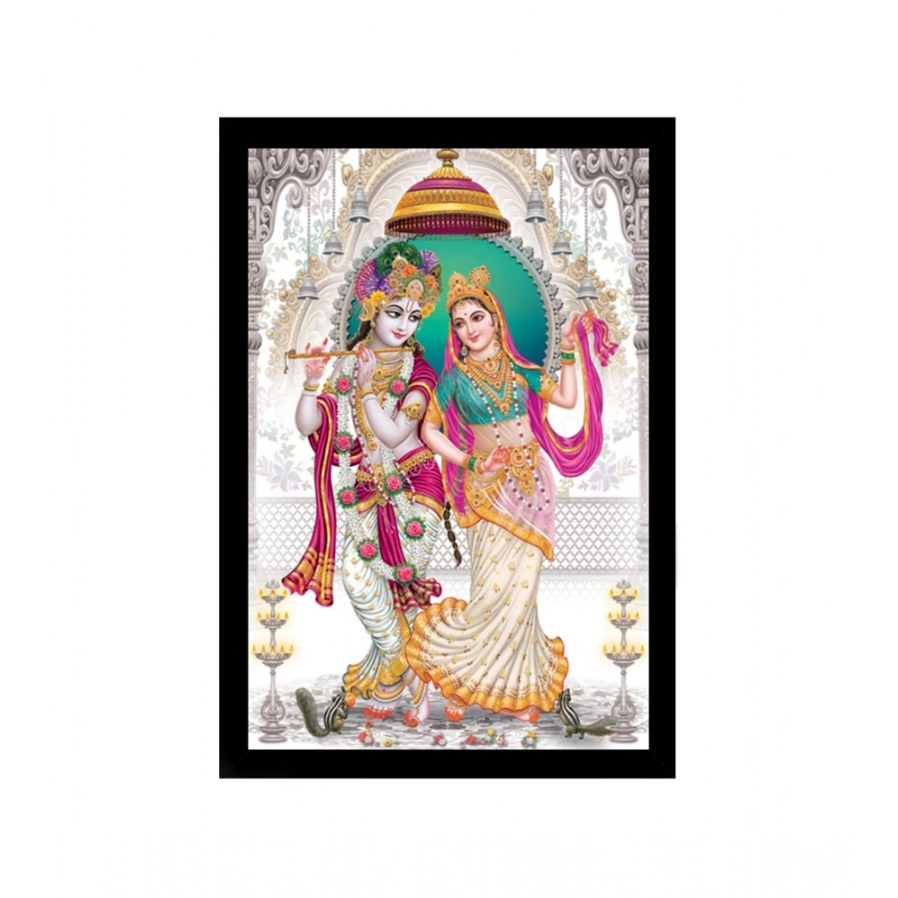 Fashion Radha Krishna Painting with Synthetic Photo Frame (Multicolor) main image 0