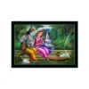 Radha Krishna Painting with Synthetic Photo Frame (Multicolor)