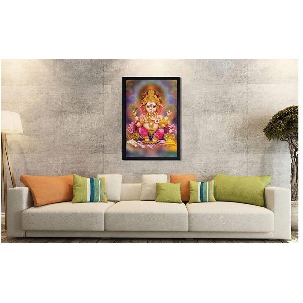 Ganesh Photo with Synthetic Photo Frame (Multicolor) - Image 2