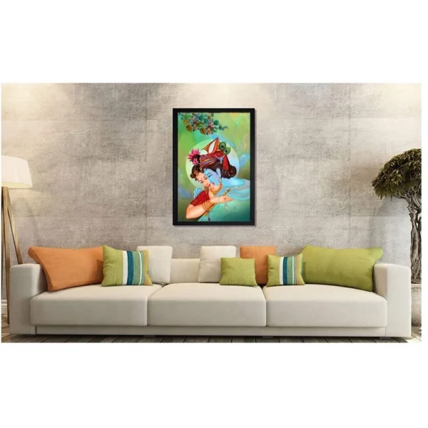 Beautiful Radha Krishna Vinyl Sparkle Coated with Synthetic Photo Frame (Multicolor) - Image 2