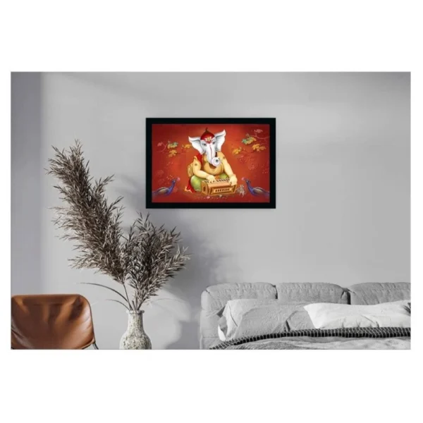 Ganesh Photo with Synthetic Photo Frame (Multicolor) - Image 2