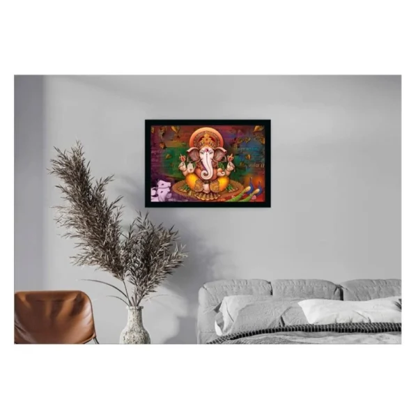 Ganesh Photo with Synthetic Photo Frame (Multicolor) - Image 2