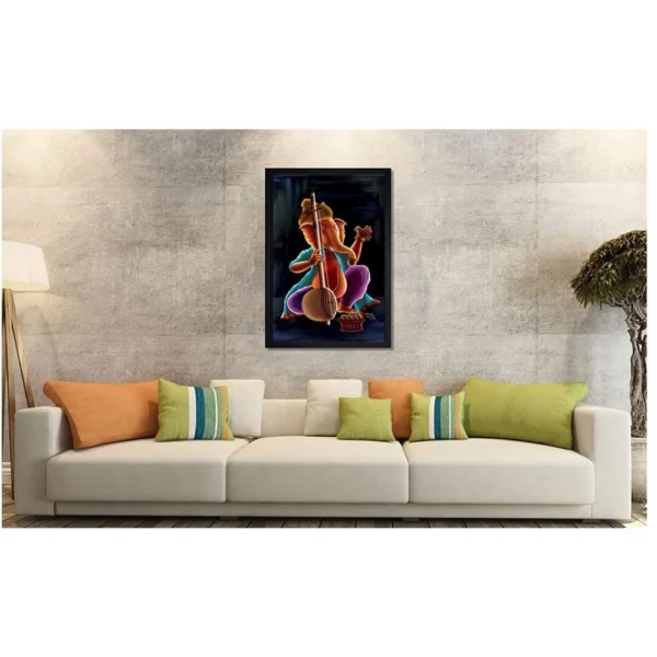 Ganesh Photo with Synthetic Photo Frame (Multicolor) - Image 2