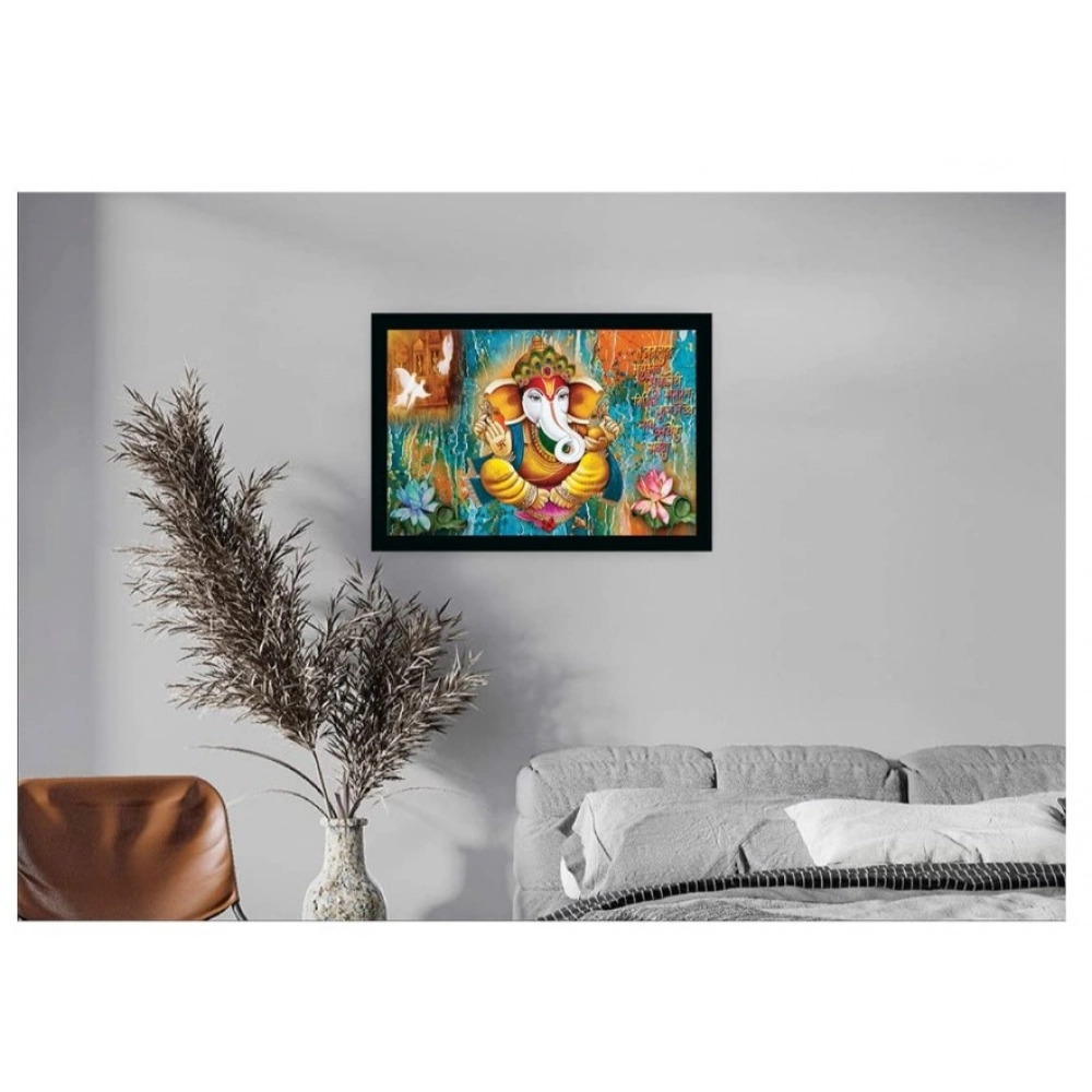 Ganesh Photo with Synthetic Photo Frame (Multicolor) - Image 2