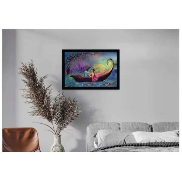 Radha Krishna Painting with Synthetic Photo Frame (Multicolor) - Image 2