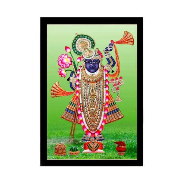 Shrinathji Painting with Synthetic Photo Frame (Multicolor)