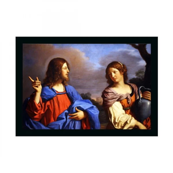 Jesus Christ Painting with Synthetic Photo Frame (Multicolor)