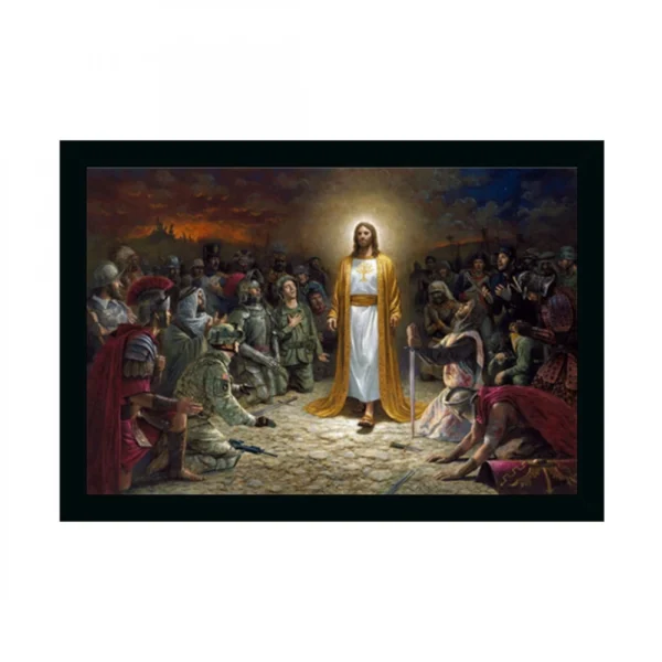 Lord Jesus Christ Painting with Synthetic Photo Frame (Multicolor)