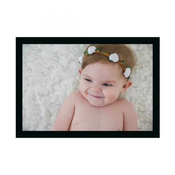 Baby Photo Painting with Synthetic Photo Frame (Multicolor)