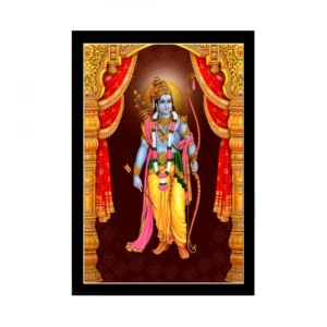 Shree Ram Painting with Synthetic Photo Frame (Multicolor)